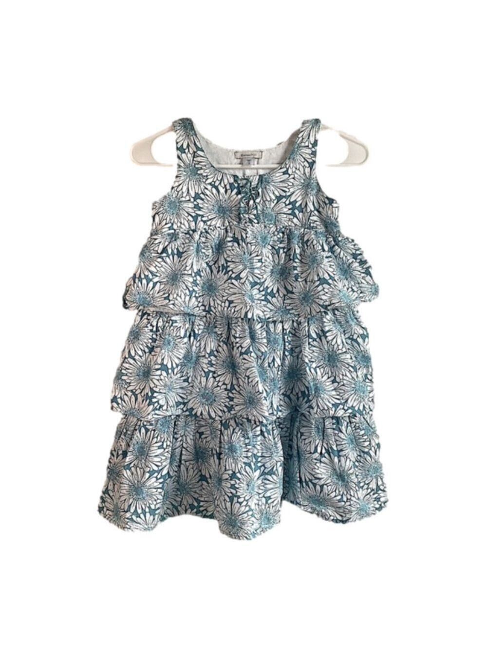 GARNET HILL 100% Cotton Tiered Daisy Dress